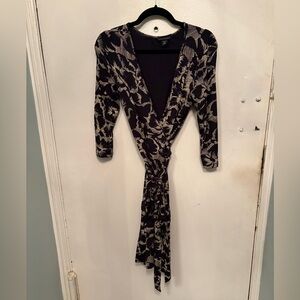 Banana Republic Floral Black and Cream Dress